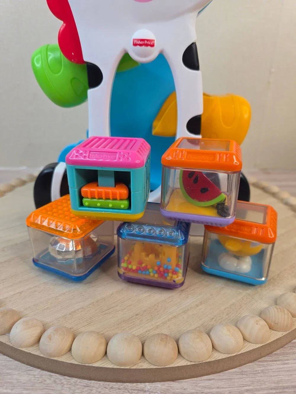 Fisher-Price Peek A Boo Block Zebra Stacking Activity Toy